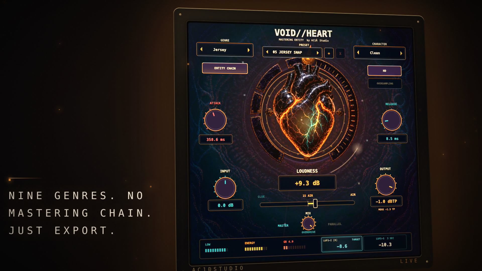 VOID//HEART mastering plugin interface
